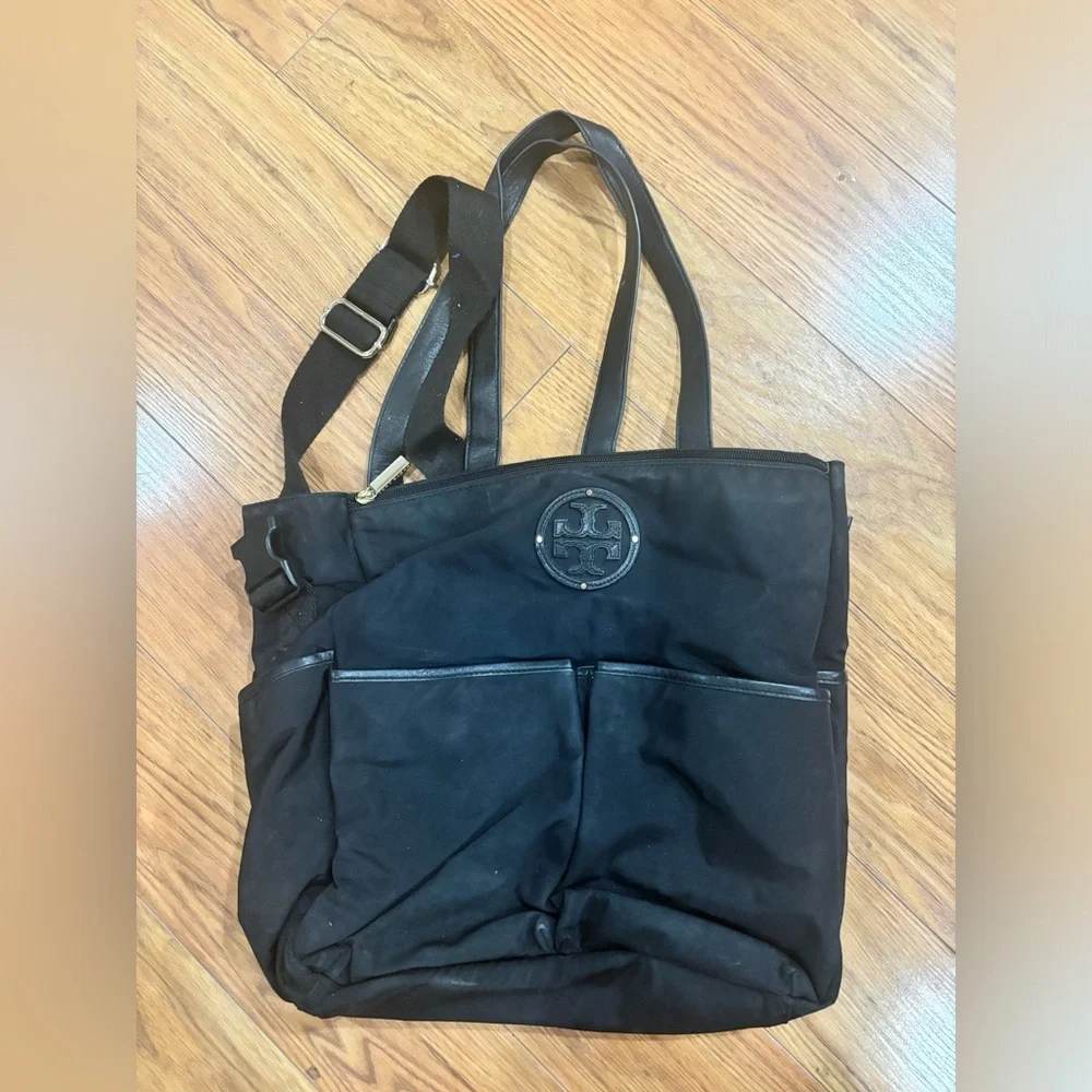 Tory Burch Marion Black Nylon Diaper Bag
